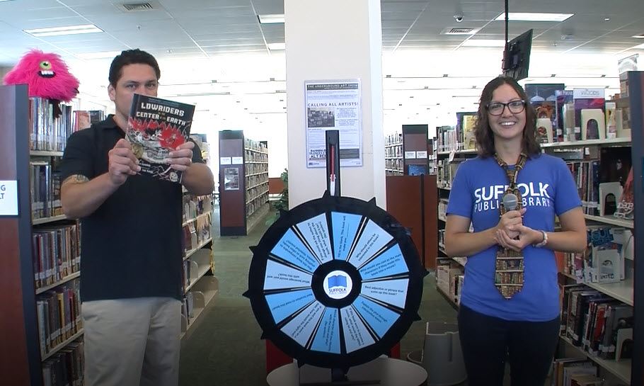 October 2018 Face the Wheel Still Shot with Host and Contestant